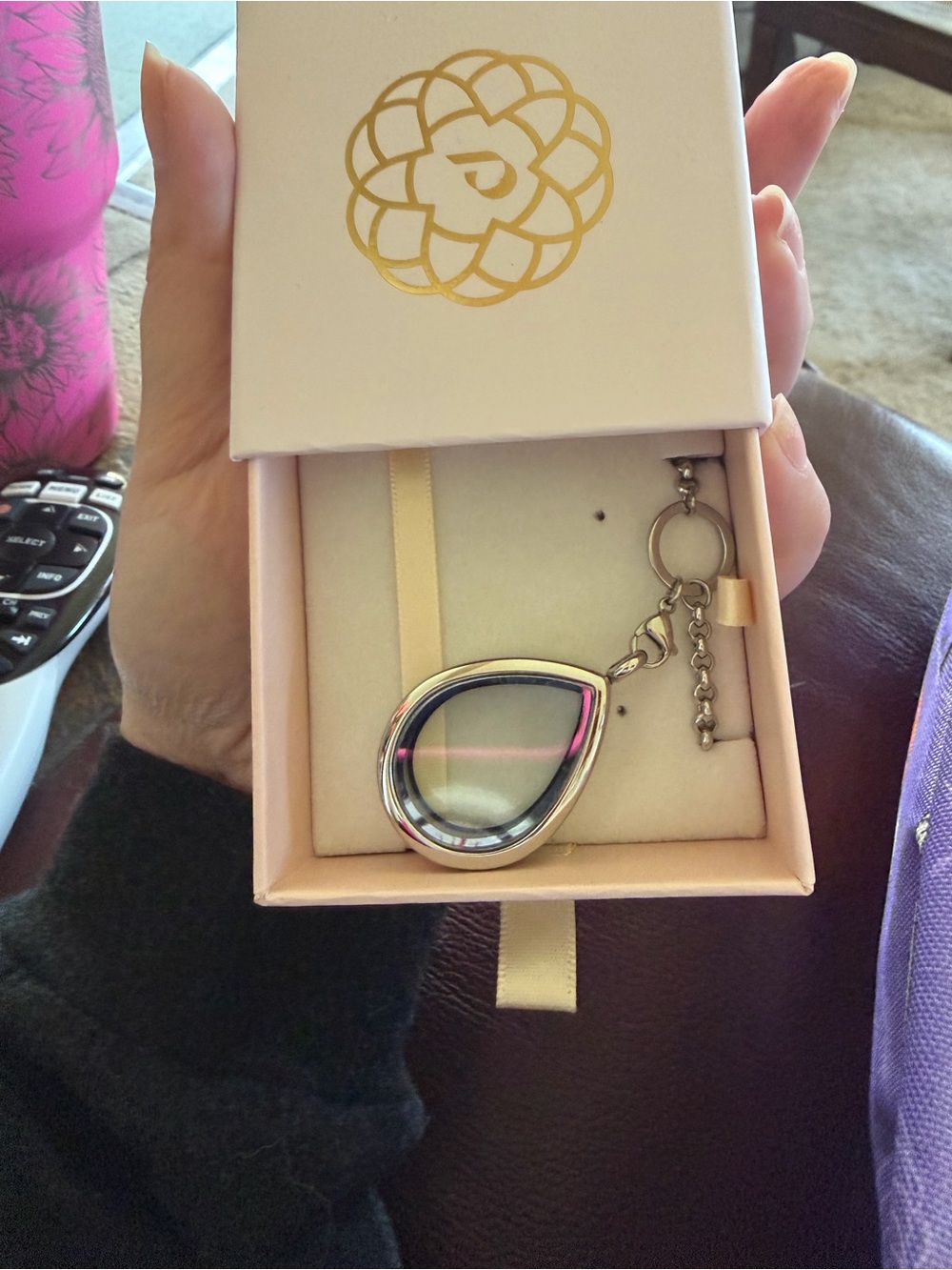 Teardrop Pearl Cage in Silver — Designer Gift Box